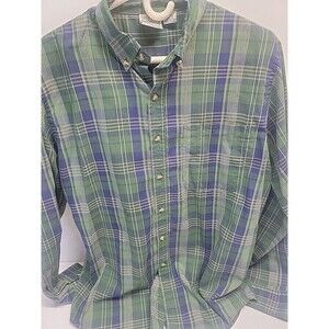 Saddlebrook Western Wear Shirt Mens Turquoise plaid Vintage 80's Buttons Sz L